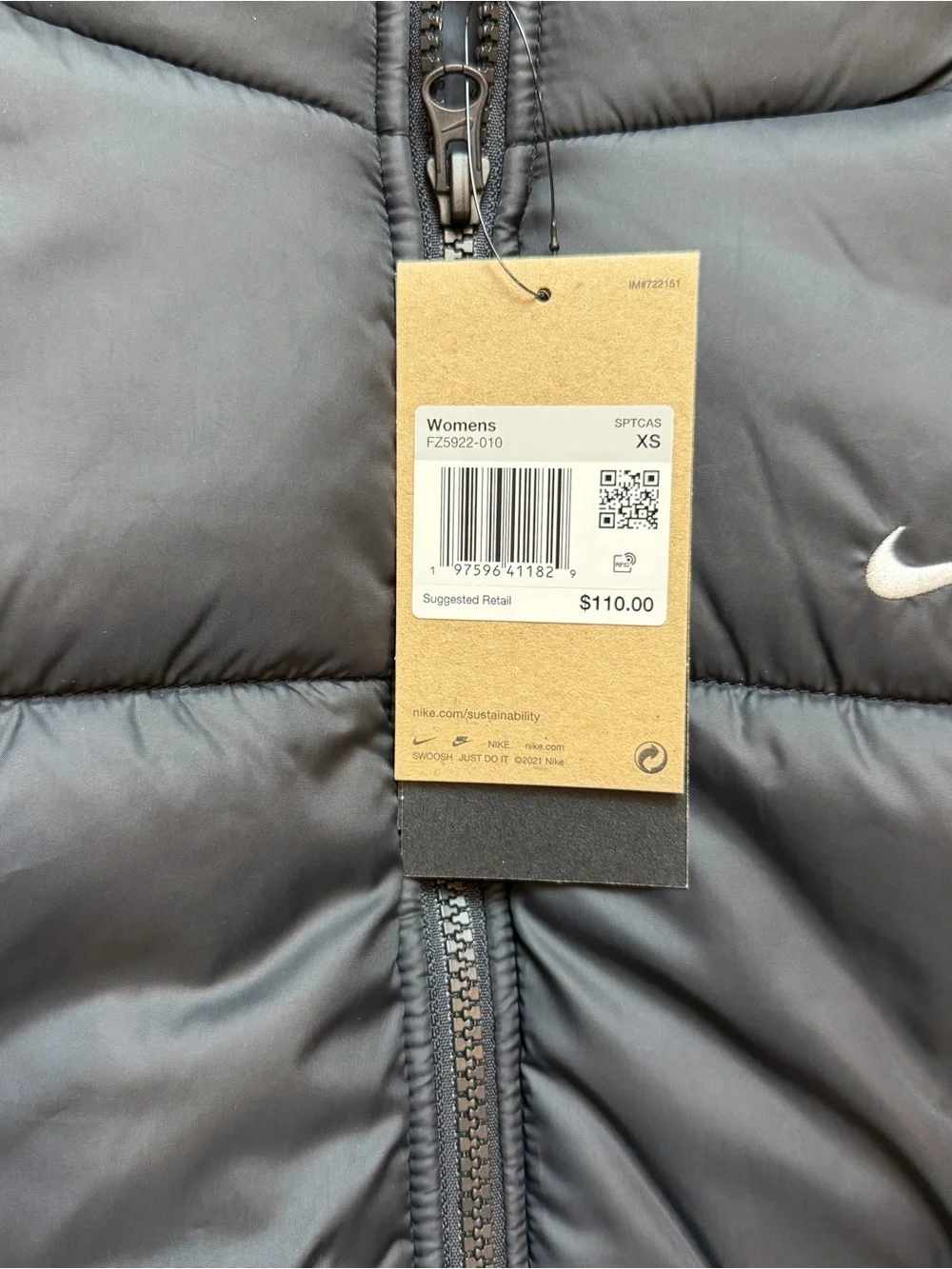 NEW Nike Sportswear Therma-Fit Classic Puffer Vest Black FZ5922-010 Women’s XS